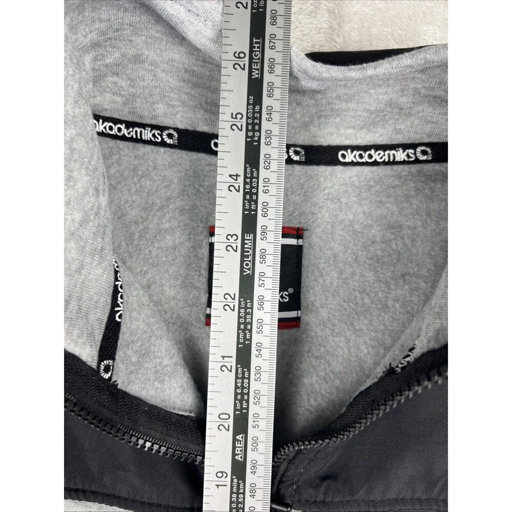 Akademiks Black Gray Fleece Mentality Jeanius Jacket Men’s Size S